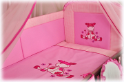 2 elementowa pościel HAFTOWANA (różowa krówka)