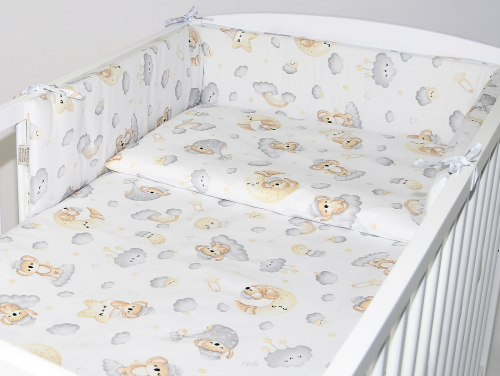 ARUŚ 3 el. pościel do łóżeczka 120*90 (189-żółte misie na chmurce)