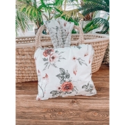 Poduszka przytulanka ZAJĄCZEK (minky popiel + łapacze bordowe)