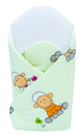 Rożek becik usztywniony zapinany na rzep (zielone baranki 2)