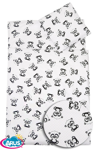 5 pościel do przedszkola 80*220 z workiem+gratis (małe pandy z różowymi kropkami)