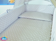 ARUŚ 3 el. pościel do łóżeczka 120*90 (112-popielate grochy)
