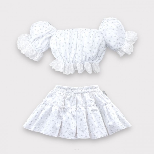 Komplet Top + spódnica (bluebonnie) OPCJA : Córka/Mama