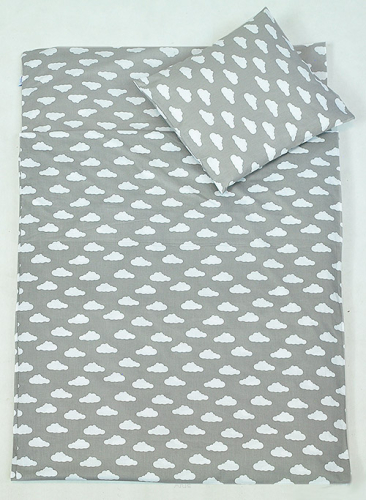 4 pościel do przedszkola 80*220 +gratis (biale chmurki na popielu)