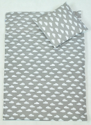 4 pościel do przedszkola 80*220 +gratis (biale chmurki na popielu)