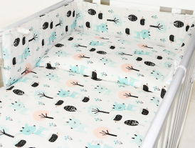 ARUŚ 2 el. pościel do łóżeczka 120*90 (175-miętowe jelonki)