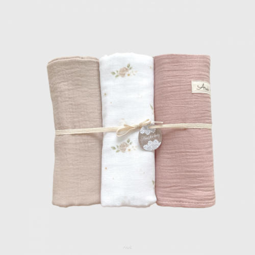 Otulacze pieluszki muślinowe Double Gauze zestaw 3szt (I)