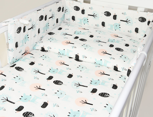 ARUŚ 3 el. pościel do łóżeczka 120*90 (175-miętowe jelonki)