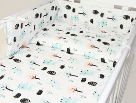 ARUŚ 3 el. pościel do łóżeczka 120*90 (175-miętowe jelonki)