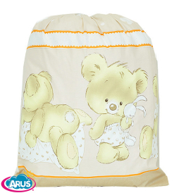 Worek na pościel do przedszkola (beżowy mis z podusia)