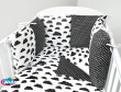 Ochraniacz poduszki 6szt (czarne chmurki+kropki na czarnym) - 2