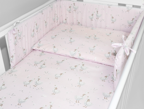 ARUŚ 3 el. pościel do łóżeczka 120*90 (172-gąski różowe)