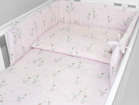 ARUŚ 3 el. pościel do łóżeczka 120*90 (172-gąski różowe)