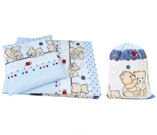 Pościel do przedszkola żłobka 100x135 z wypełnieniem + Worek-4el (teddy popielaty)