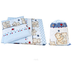 Pościel do przedszkola żłobka 100x135 z wypełnieniem + Worek-4el (teddy popielaty)