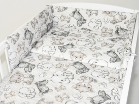 ARUŚ 5 el. pościel do łóżeczka 120*90 (187-zoo brązowe)