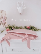 Ochraniacz na szczebelki do łóżeczka 180x20 cm "Koronka" (róż puder)