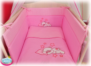 4 elementowa pościel do kołyski haft (poszewki + wypełnienie)