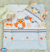 2 el.pościel do wózka (poduszka+kołderka) popielate sowy