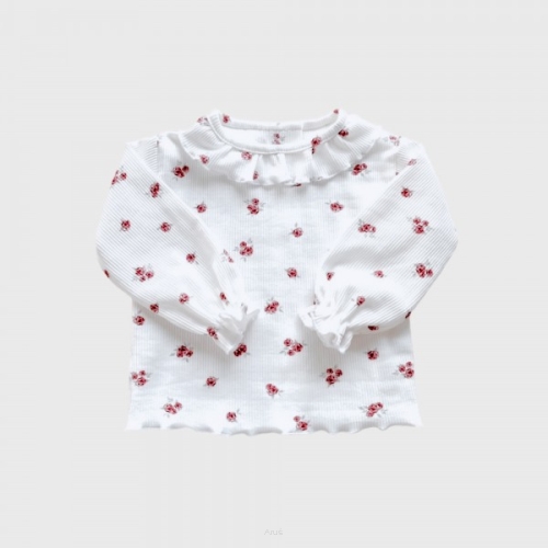 Bluzka prążkowana z falbankami (Eternal roses dusty)