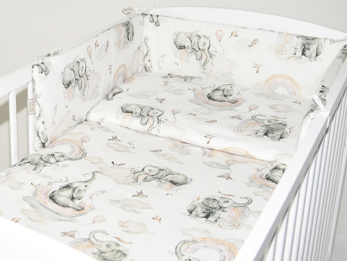 ARUŚ 2 el. pościel do łóżeczka 120*90 (186-beżowy słonik)