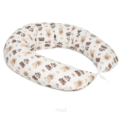 Poduszka do spania dla kobiet w ciąży do karmienia duża (beżowe misie z kokardka)