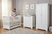 Zestaw mebli ALICE 3 biały : łóżeczko z szufladą + komoda z przewijakiem +szafa