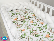 3 el.Pościel do łóżeczka 120x90 "Nature&Flowers" (ruda wiewiórka +biały warkocz)