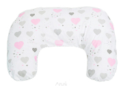 Poduszka do karmienia rogal fasolka (serduszka róż popiel)