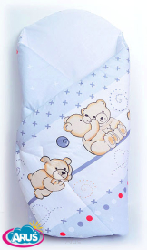 Rożek becik niemowlęcy zapinany na rzep (popielaty teddy1)