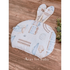 Poduszka dwustronna wafelek BUNNY (beż +ciuchcia)