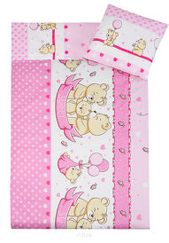 5 pościel do przedszkola 80*220 PROMO (różowe misie sweet)