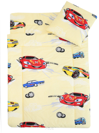 Pościel do przedszkola z wszytym wypełnieniem 220*80 (żółte samochody)