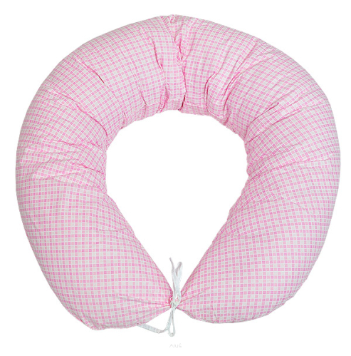 Poduszka do spania dla kobiet w ciąży do karmienia duża (różowa kratka)