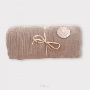 Prześcieradło muślinowe z gumką 120*60 (toffi)