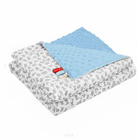 Koc kocyk pled pledzik MINKY 75x100 (niebieski +zajączki)