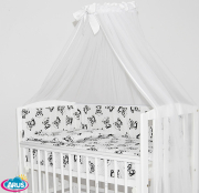 6 el. Pościel do łóżeczka Tobiasz (czarne pandy)