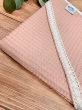 Okrycie kąpielowe wafelek bawełniane 100x100 BOHO powder pink koronka - 3