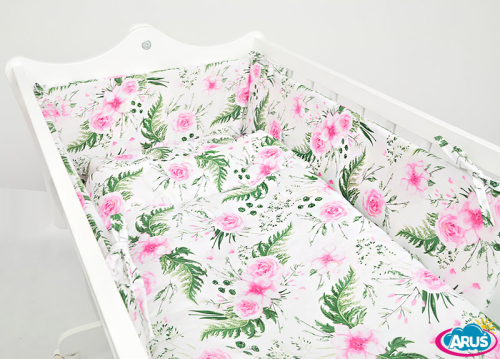 Ochraniacz do kołyski 180x20 (różowy garden)