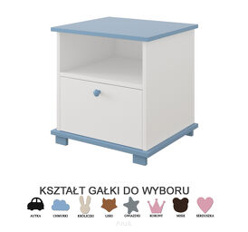 Szafka nocna biały/niebieski
