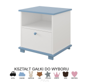 Szafka nocna biały/niebieski