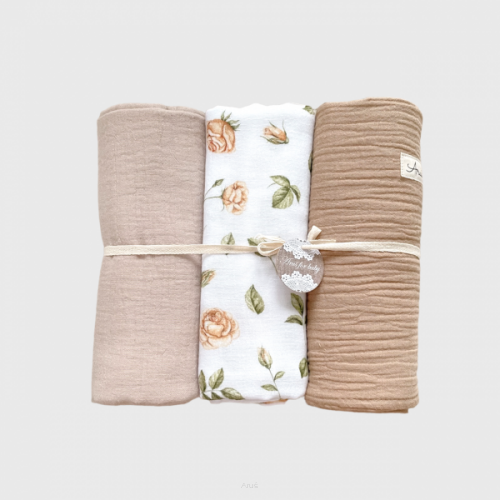 Otulacze pieluszki muślinowe Double Gauze zestaw 3szt (L)