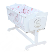 Kołyska LEO biała + materac + pościel bez baldachimu