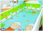 ARUŚ 5 el. pościel do łóżeczka 120*90  (32-turkusowo zielone baranki)