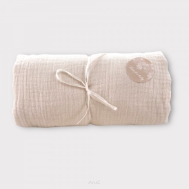 Prześcieradło muślinowe do gondoli, do wózka, do kosza mojżesza (waniliowy beż)