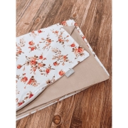 2 el.Pościel do łóżeczka 120x90 "MODUŁOWA" (dzika róża + beżowy)