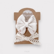 Spinki do włosów 2szt (tinkerbell +beżowa kokardka)