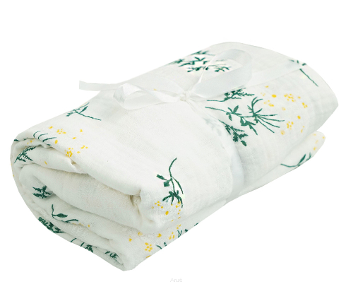 Prześcieradło muślinowe z gumką do kołyski 90x40 (summer meadow)