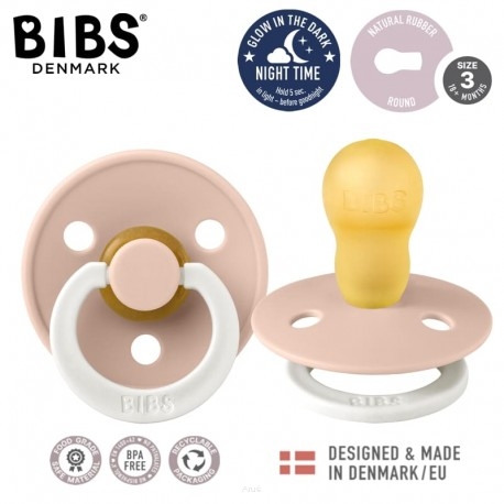 BIBS smoczek uspokajający kauczukowy 18+ L  (Blush Night)