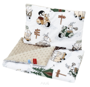 Pościel do wózka / kołyski MINKY (beżowy +kemping beżowy)